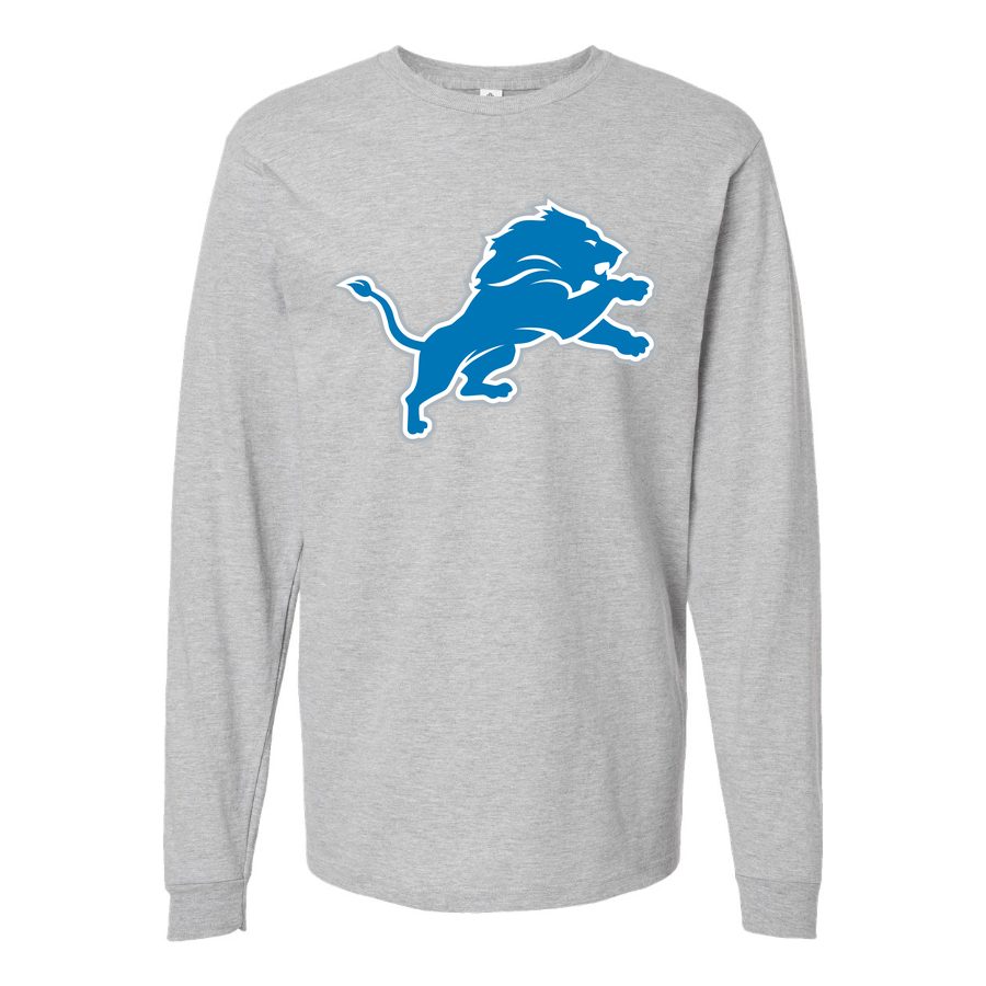Men's Detroit Lions Long sleeves Cotton Blend T-Shirt - Gray