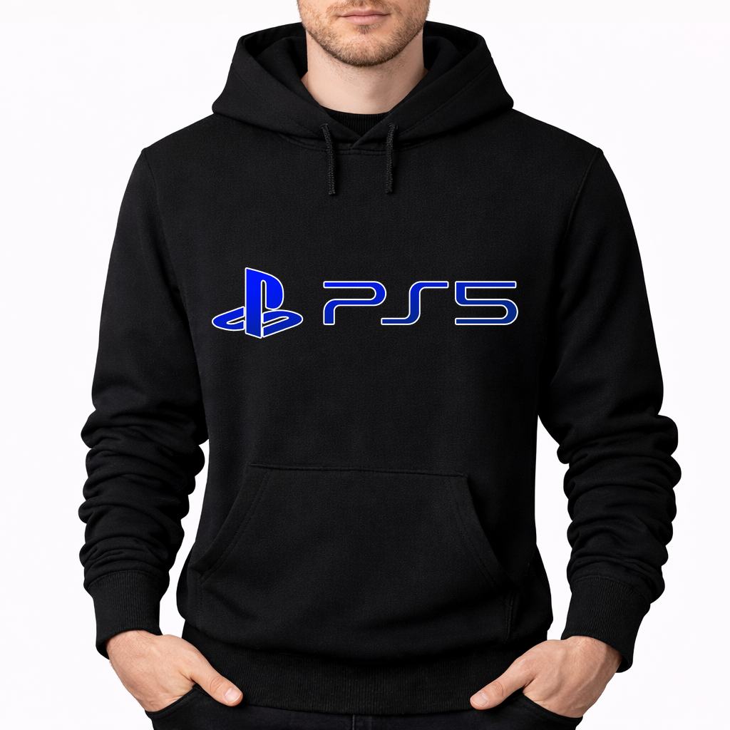 Men's PS5 Blue Pullover Hoodie - Black