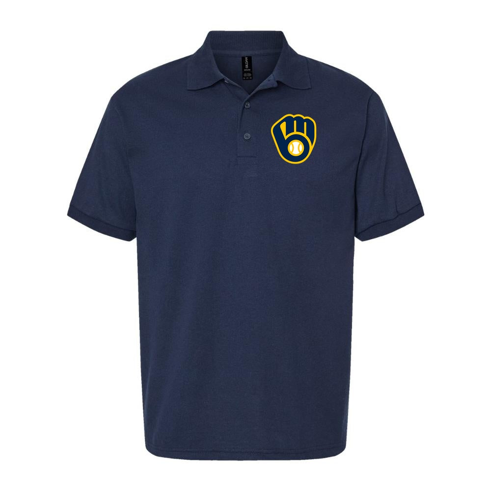 Men's Milwaukee Brewers Dry Blend Polo - Navy