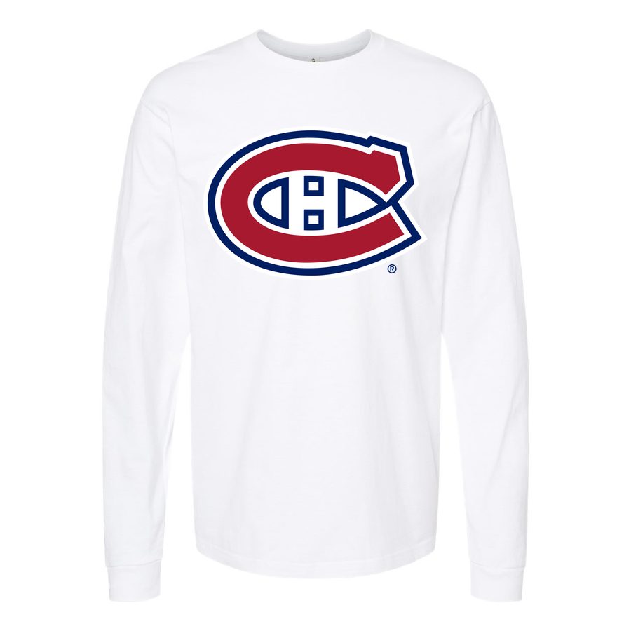 Men's Montreal Canadiens Long sleeves Cotton Blend T-Shirt - White