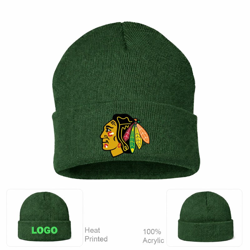 Chicago Blackhawks Forest Green Beanie Hat