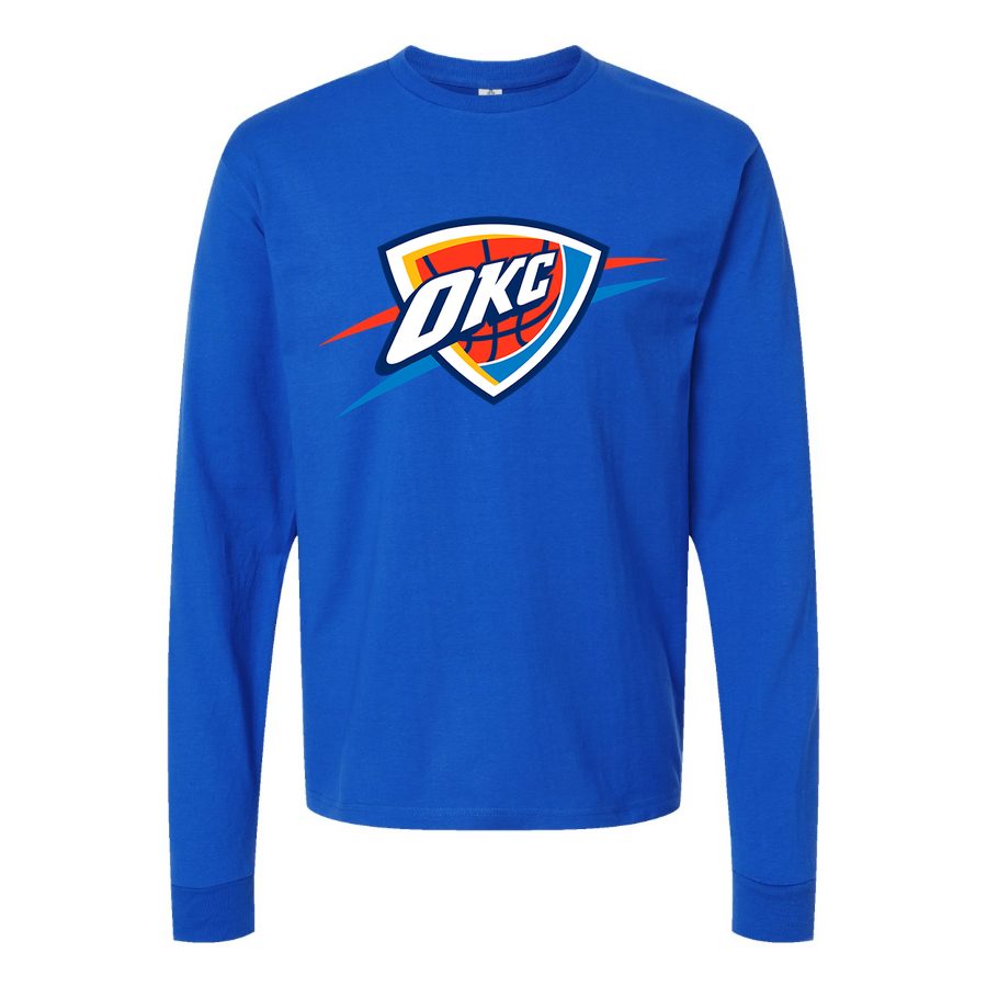 Men's Oklahoma City Thunder Long sleeves Cotton Blend T-Shirt - Blue