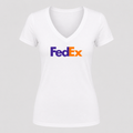 Women's FedEx V Neck T-Shirt in white