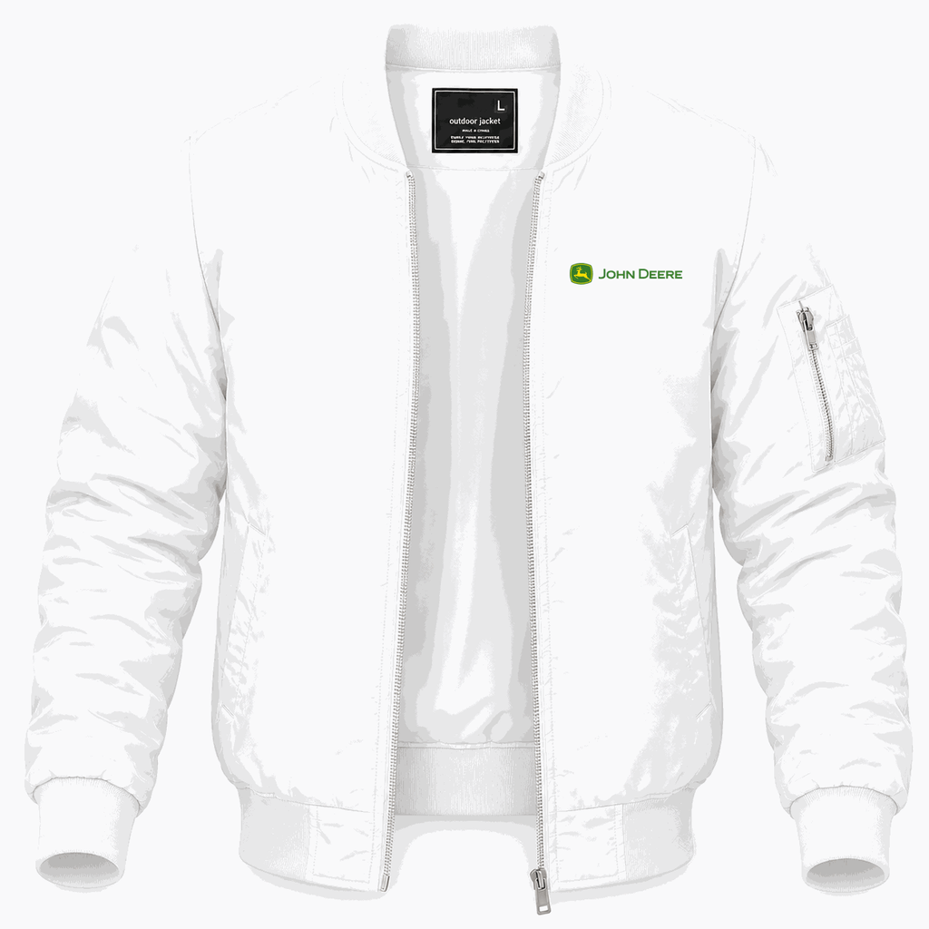 Men's John Deere Design Lightweight Bomber Jacket - White