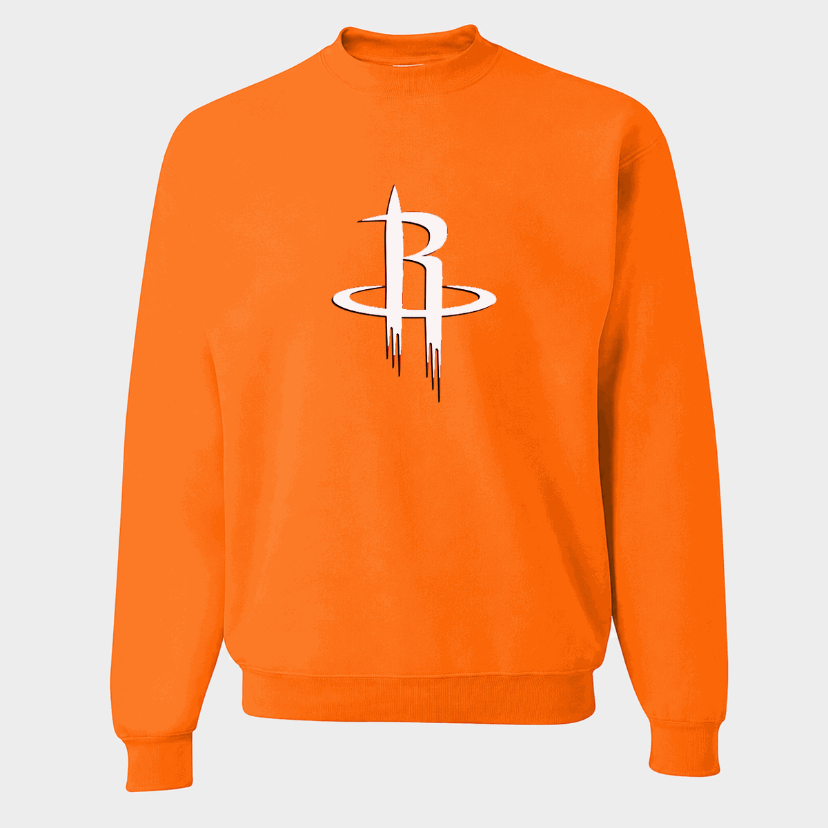 Men's Army Green Houston Rockets Crewneck Sweatshirt - Orange