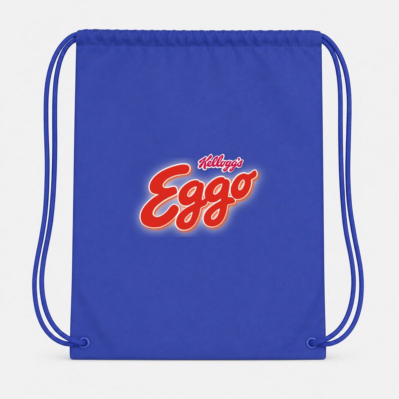Eggo Kelloggs Food Drawstring Bag - Blue