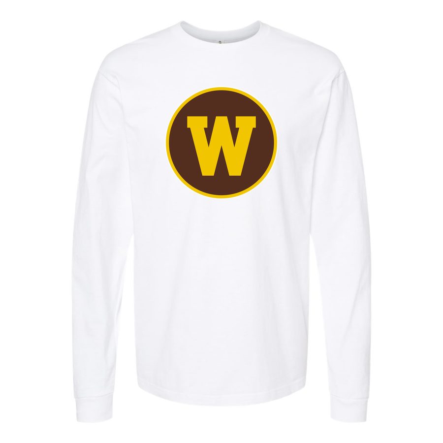 Men's Western Michigan Broncos Logo Long sleeves Cotton Blend T-Shirt - White