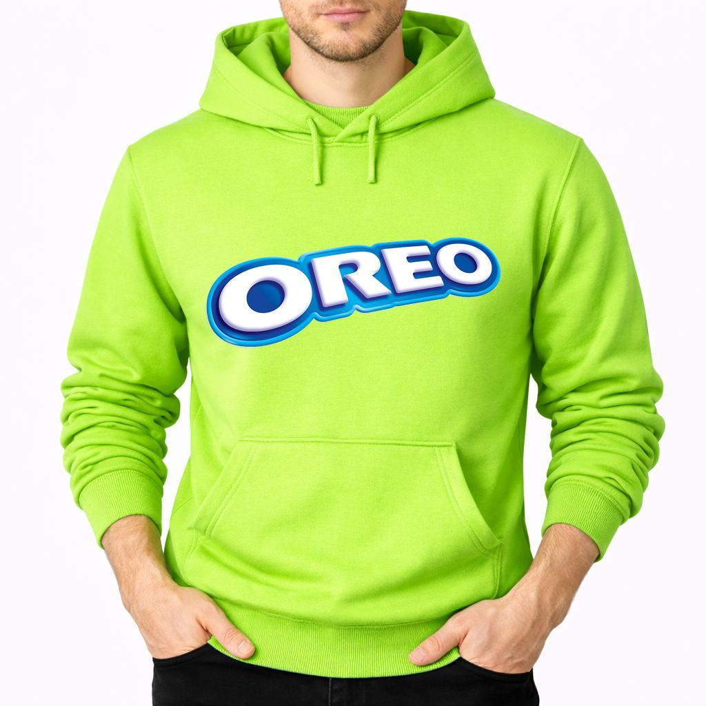 Men's Oreo Food Pullover Hoodie - Lime green