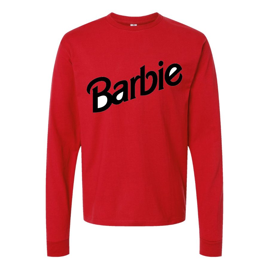 Men's Barbie Long sleeves Cotton Blend T-Shirt - Red