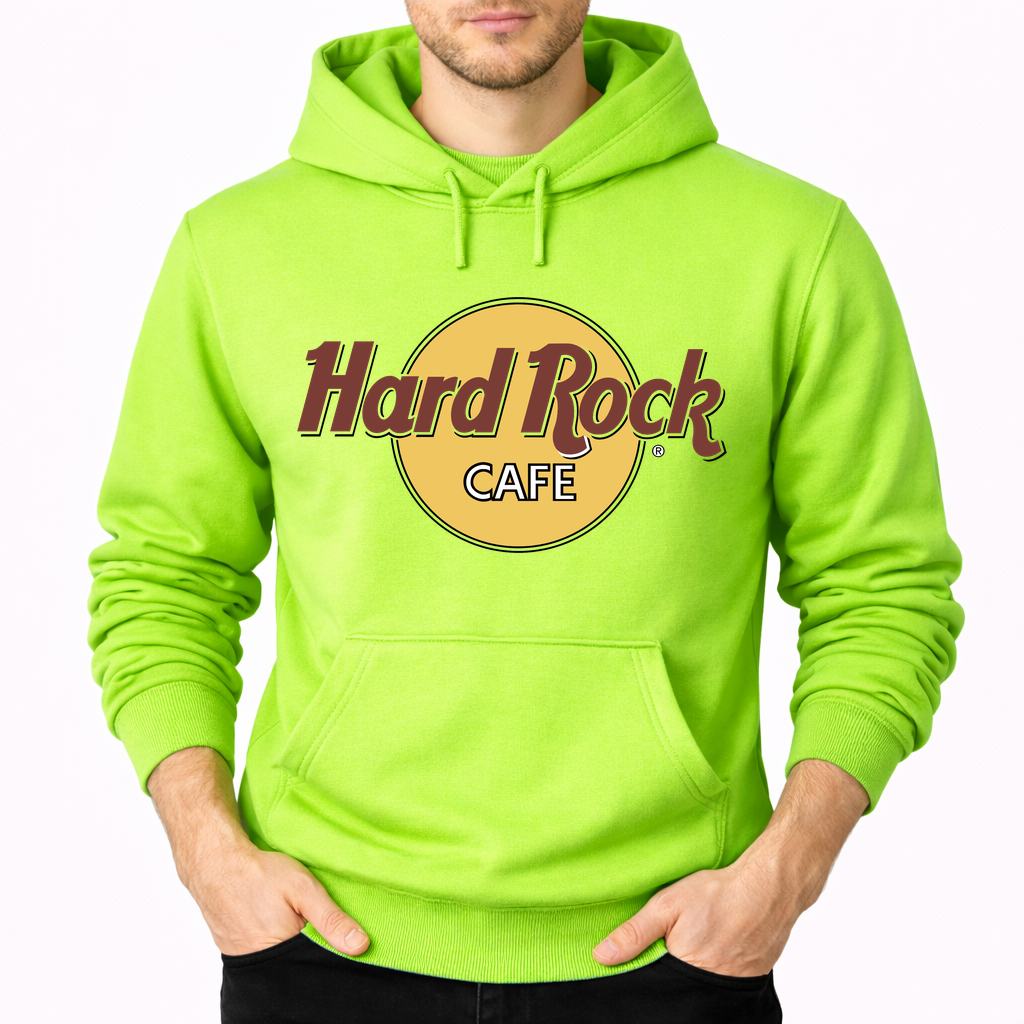 Men's Hard Rock Cafe Pullover Hoodie - Lime green