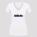 Women's Gillette V Neck T-Shirt in white