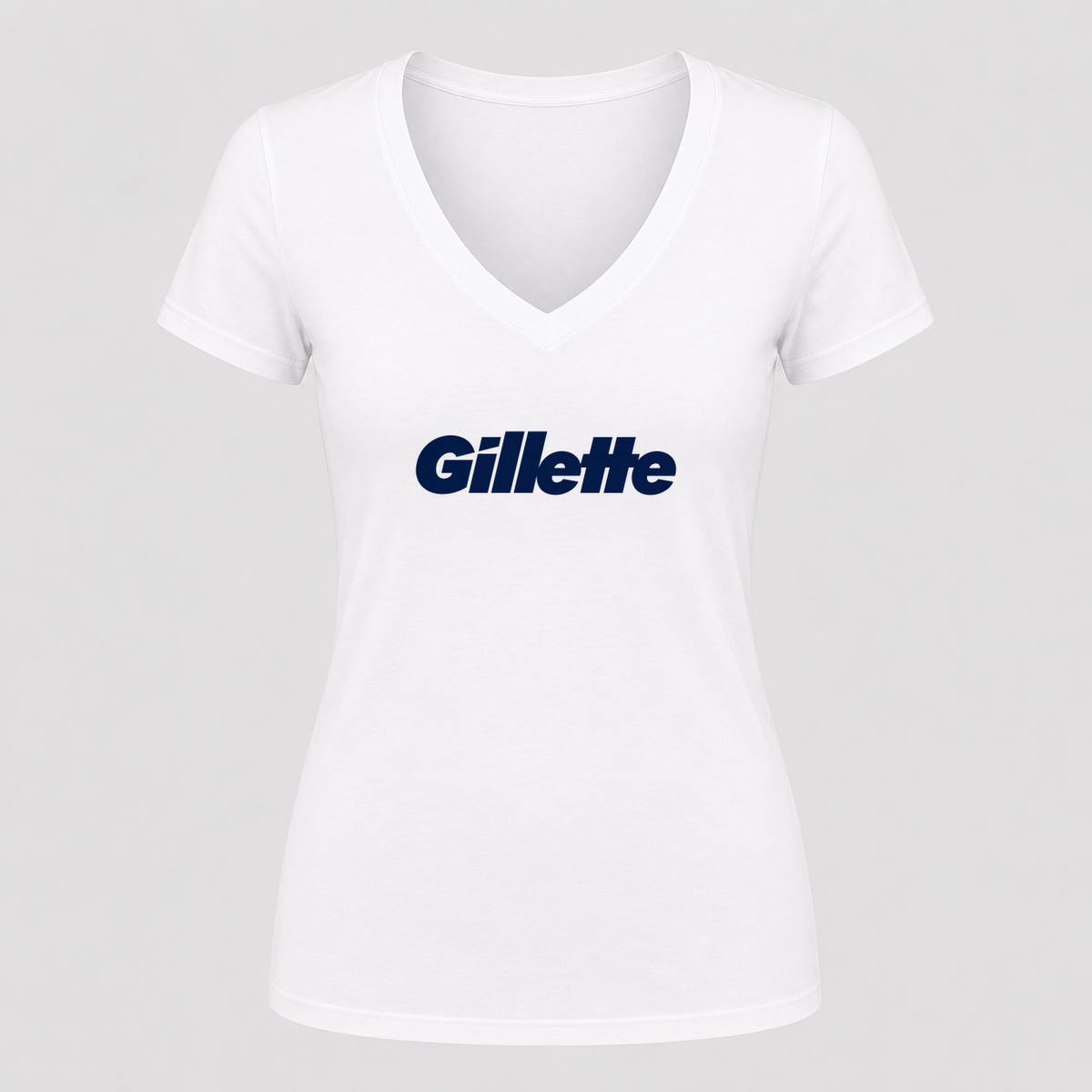 Women's Gillette V Neck T-Shirt in white