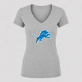 Women's Detroit Lions V Neck T-Shirt in gray