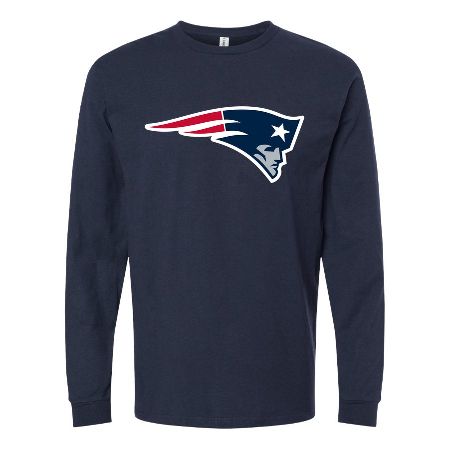 Men's New England Patriots Long sleeves Cotton Blend T-Shirt - Navy