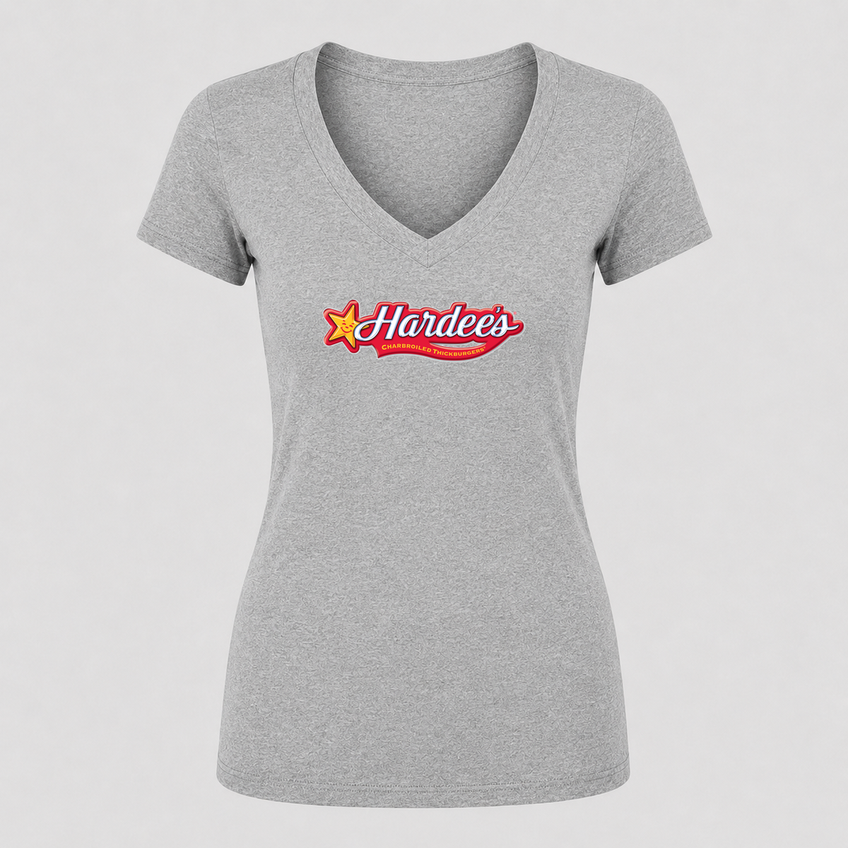 Women's Hardee’s V Neck T-Shirt in gray