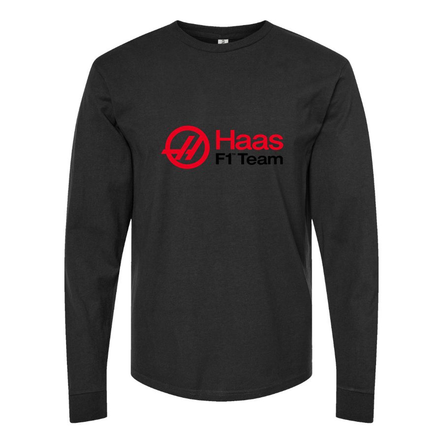 Men's Haas F1 Team Long sleeves Cotton Blend T-Shirt - Black
