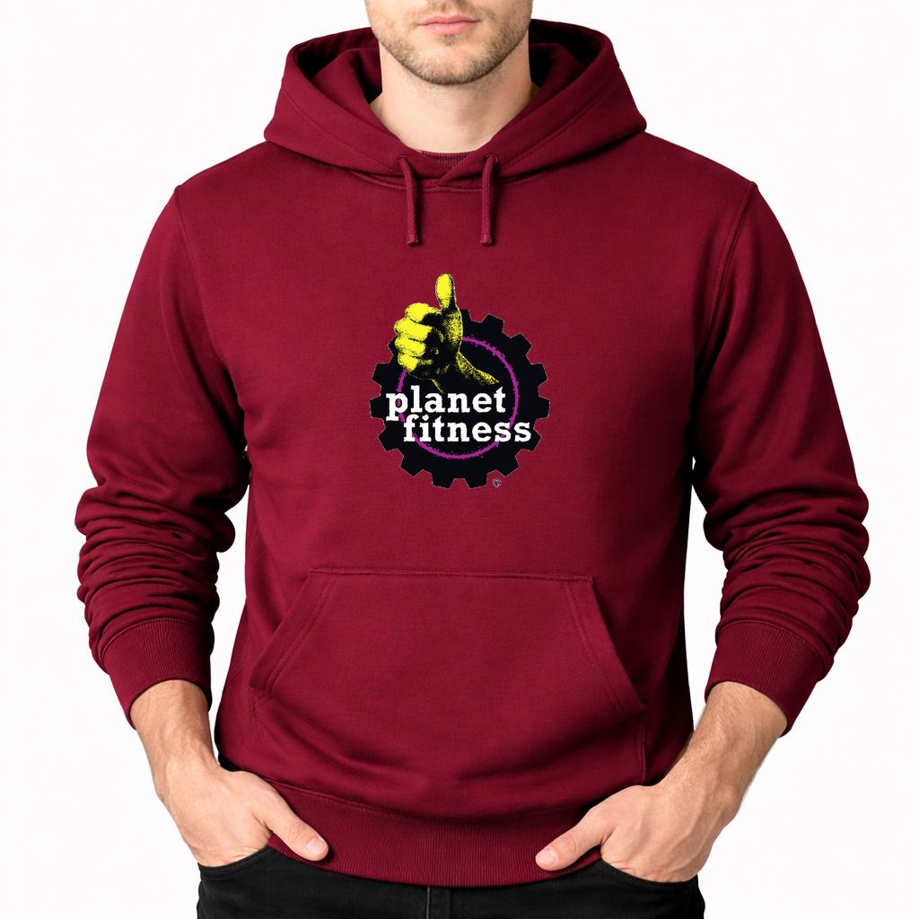 Men's Planet Fitness Pullover Hoodie - Burgundy