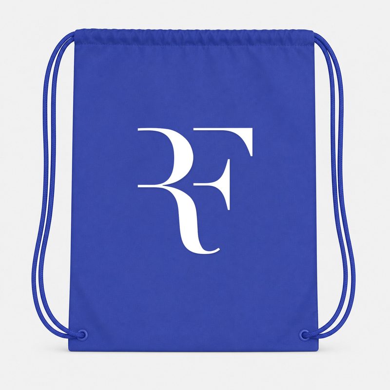 Roger Federer White Drawstring Bag - Blue