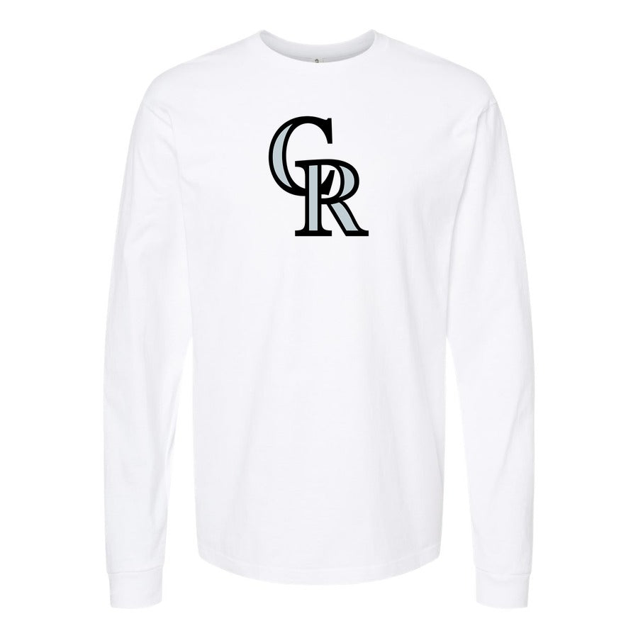 Men's Colorado Rockies Long sleeves Cotton Blend T-Shirt - White