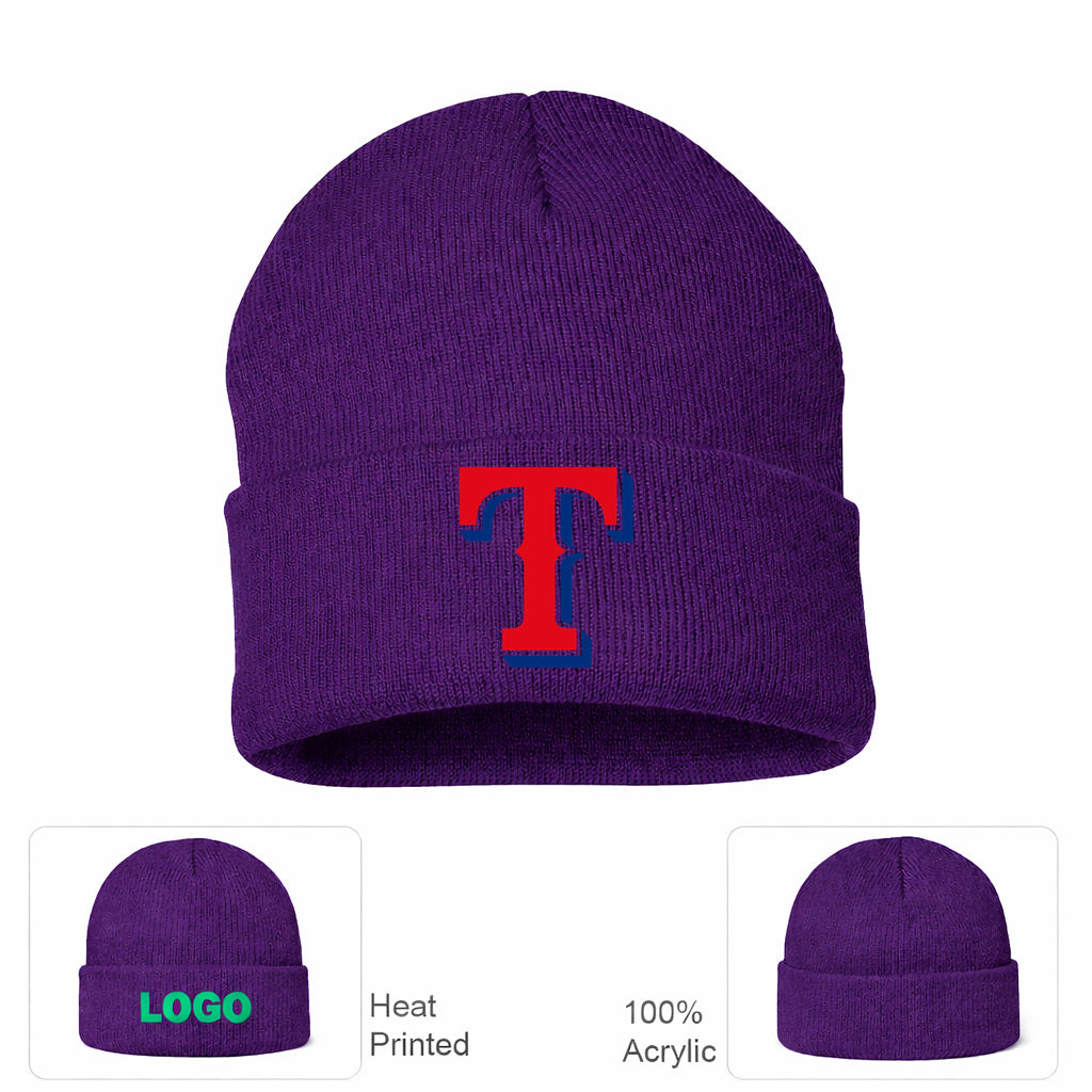 MLB Texas Rangers Beanie Hat - Purple