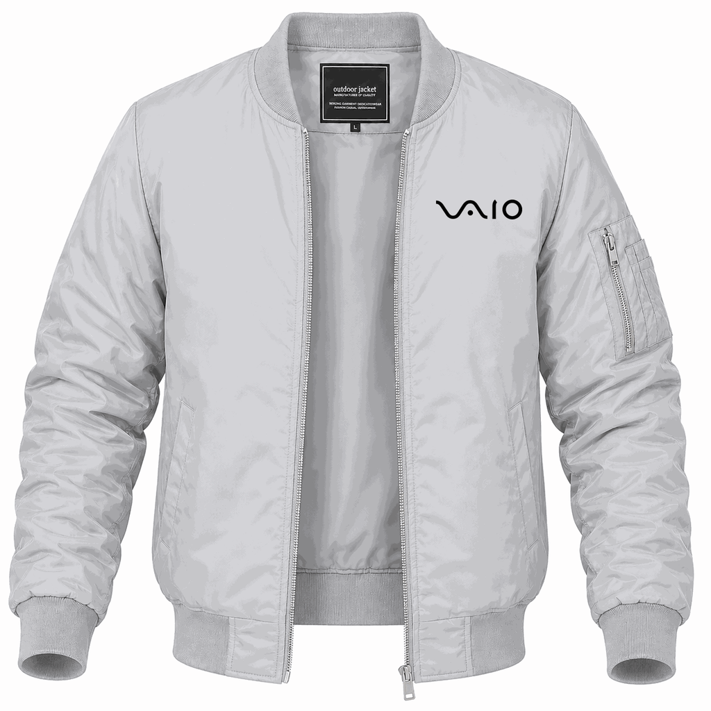 Men's Sony VAIO Curvy Black Lightweight Bomber Jacket - Gray
