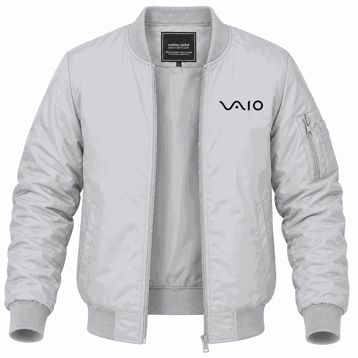 Men's Sony VAIO Curvy Black Lightweight Bomber Jacket - Gray
