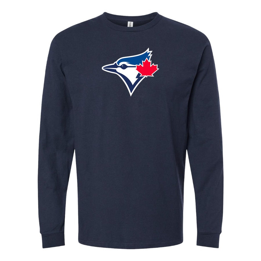 Men's Toronto Blue Jays Long sleeves Cotton Blend T-Shirt - Navy
