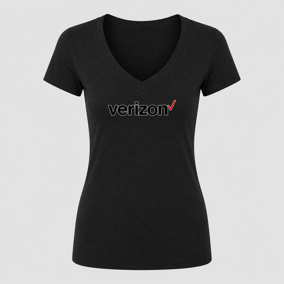 Women's Verizon V Neck T-Shirt in black
