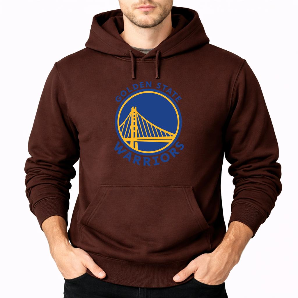 Men's Golden State Warriors Blue Pullover Hoodie - Brown