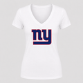 Women's New York Giants V Neck T-Shirt in white