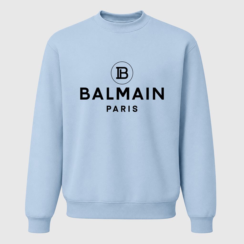Men's Balmain Paris Crewneck Sweatshirt - Sky Blue