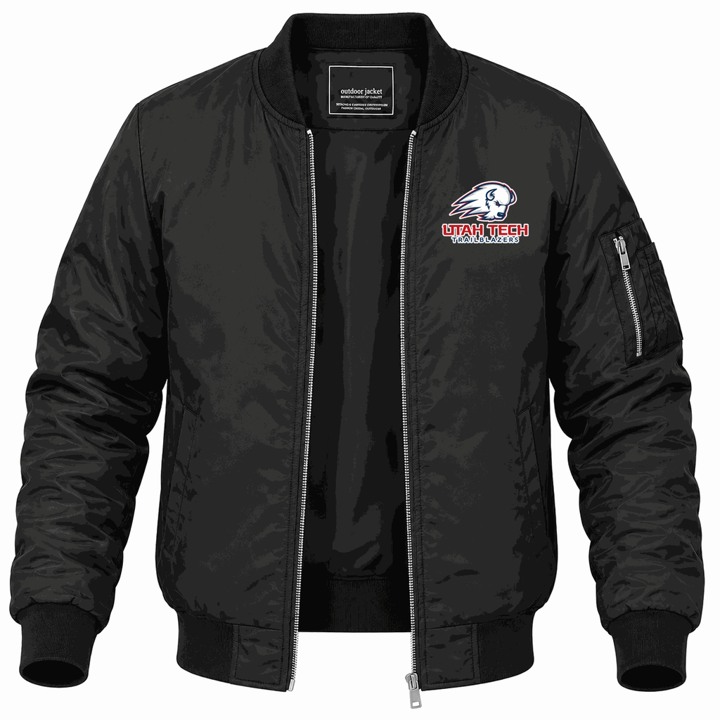 Men's Utah Tech Trailblazers Logo Lightweight Bomber Jacket - Black