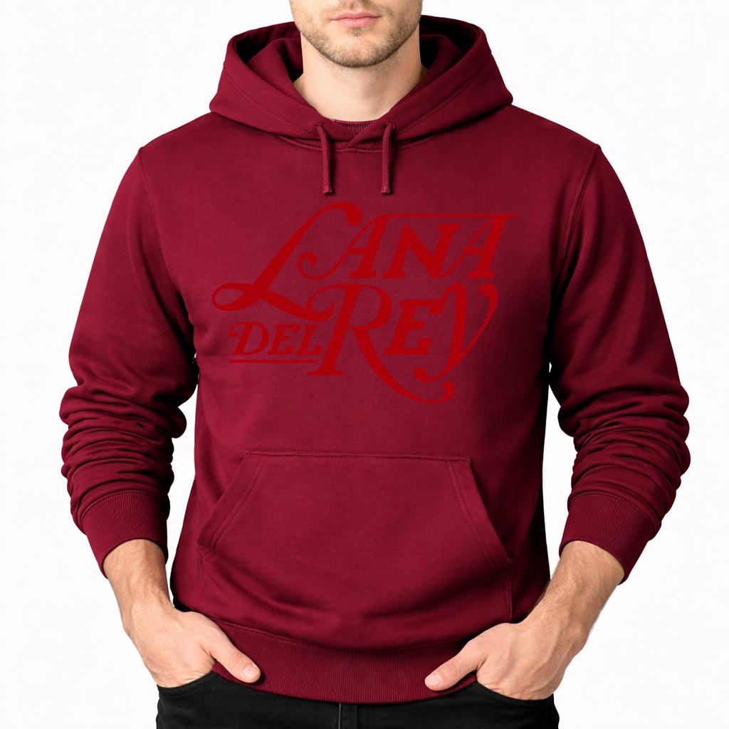 Men's Lana Del Rey Pullover Hoodie - Burgundy