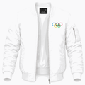 Men's Olympic Ring BK logo Lightweight Bomber Jacket - White