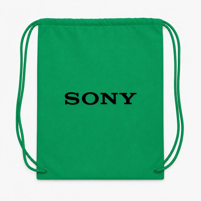 Sony Black Drawstring Bag - Green