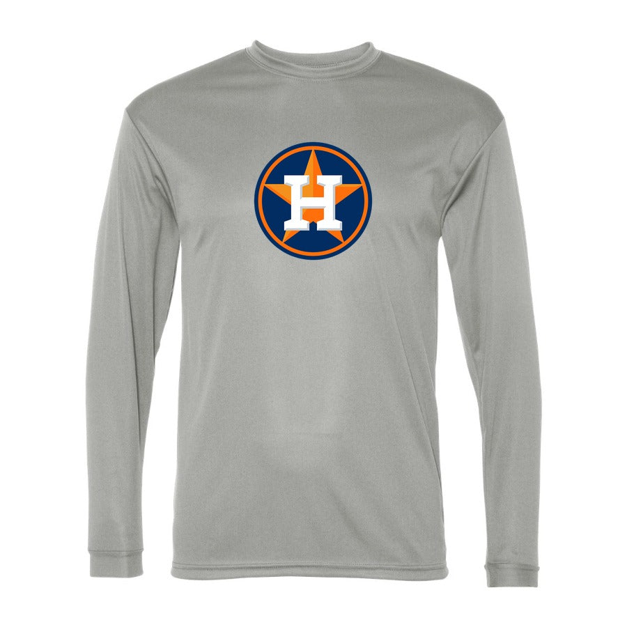 Men's Houston Astros Polyester Long Sleeve T-Shirt - Gray