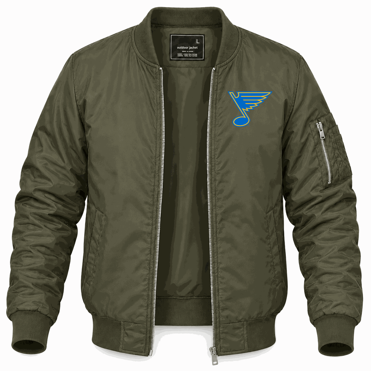 Men's St. Louis Blues Lightweight Bomber Jacket - Army Green