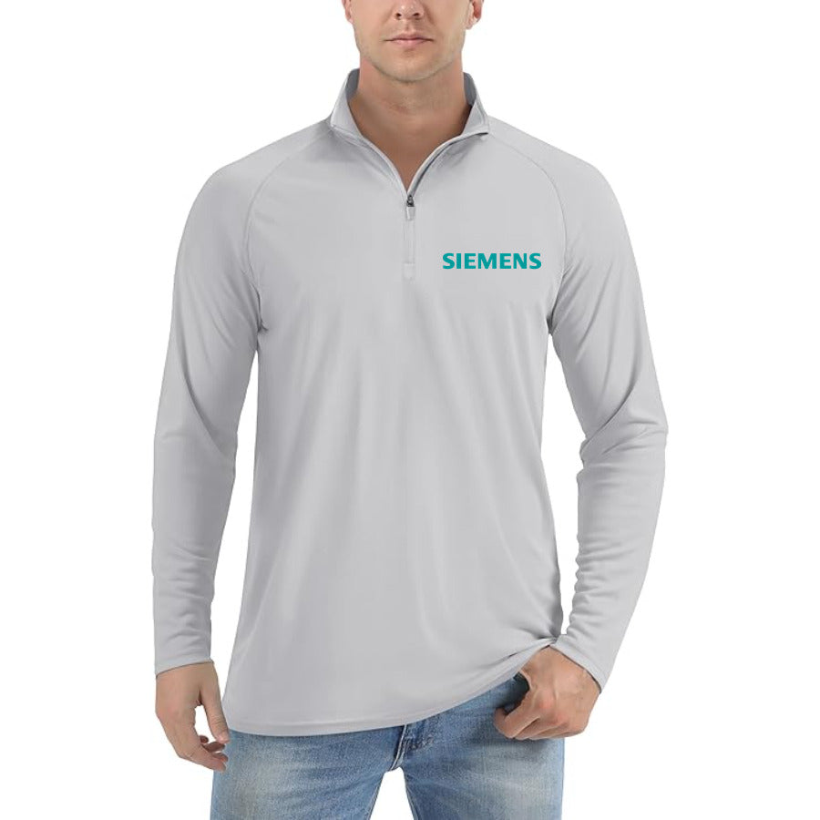 Siemens logo 500x281 min quarter-zip athletic shirt in Light Gray