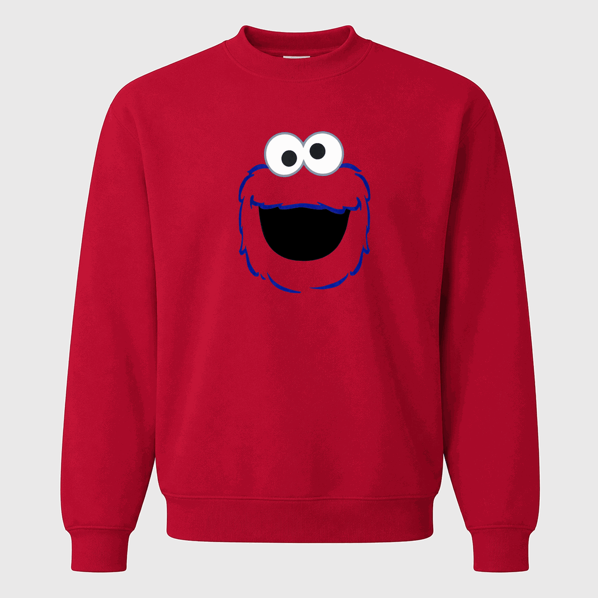 Men's Cookie Monster Crewneck Sweatshirt - Red