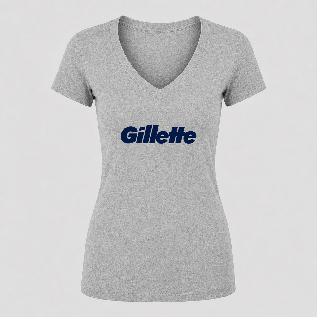 Women's Gillette V Neck T-Shirt in gray