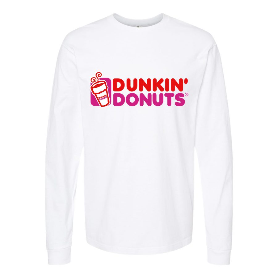 Men's Dunkin Donuts Long sleeves Cotton Blend T-Shirt - White