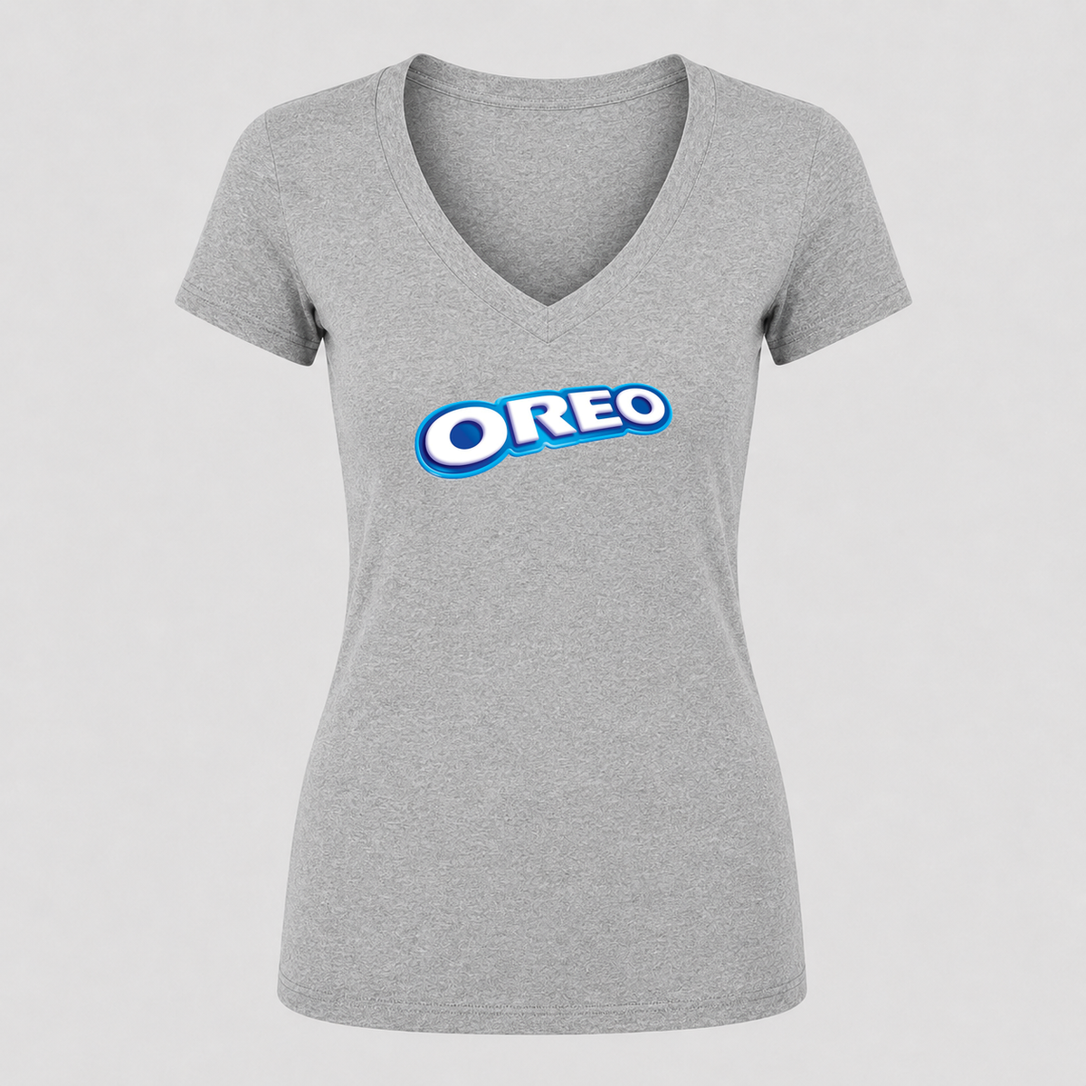 Women's Oreo V Neck T-Shirt in gray