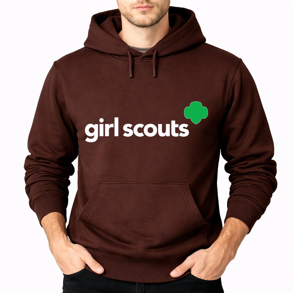 Men's Girl Scouts White Logo Pullover Hoodie - Brown