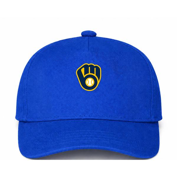 Milwaukee Brewers MLB Logo Blue Dad Baseball Cap Hat