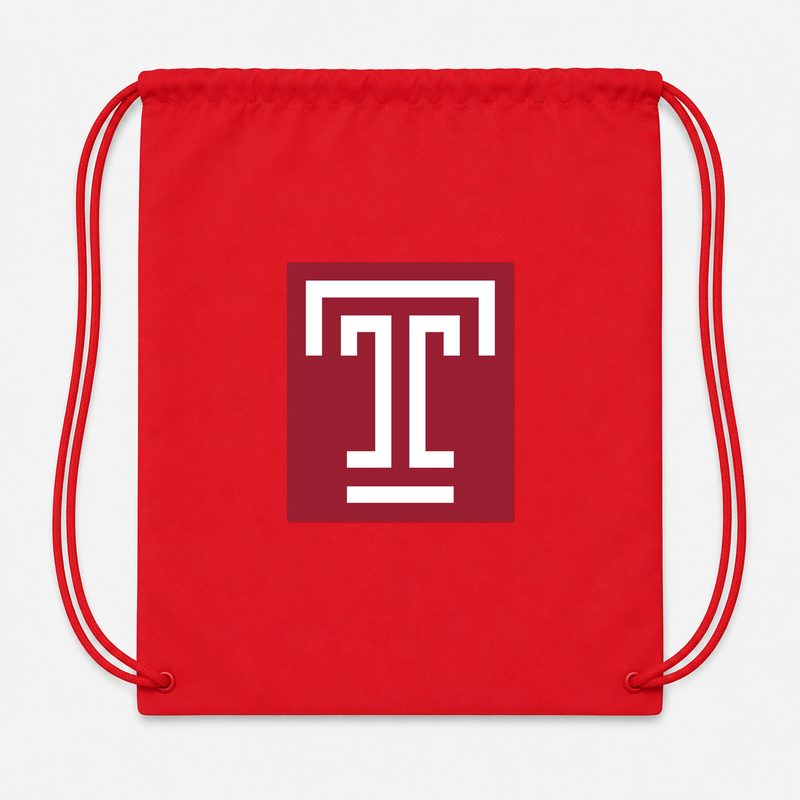 Temple Owls Drawstring Bag - Red