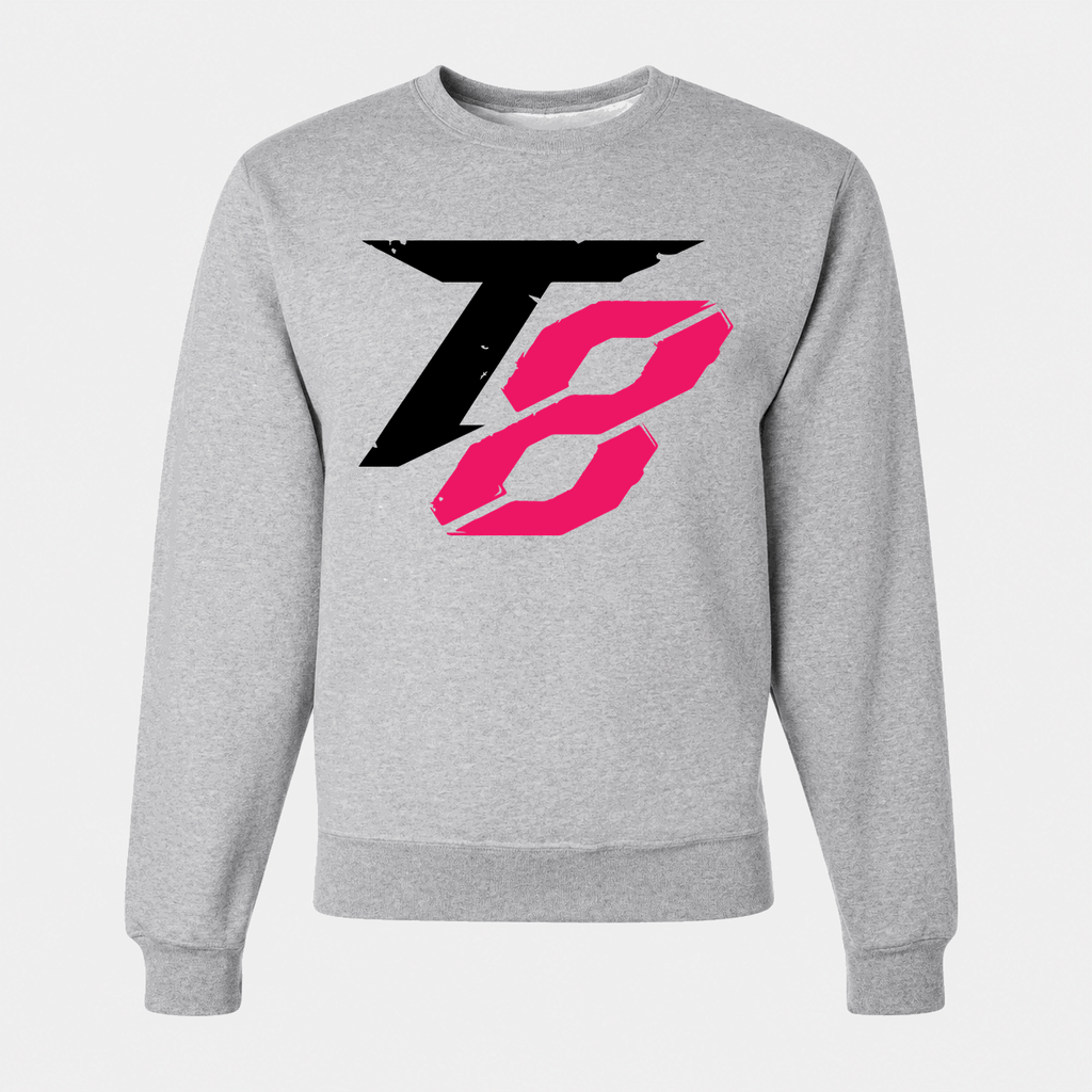 Men's Tekken 8 Black Logo Crewneck Sweatshirt - Gray