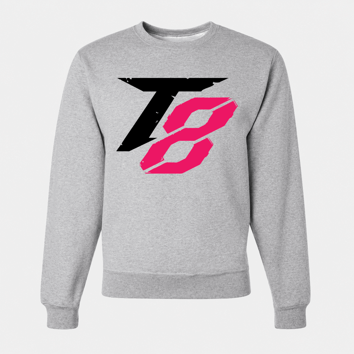 Men's Tekken 8 Black Logo Crewneck Sweatshirt - Gray