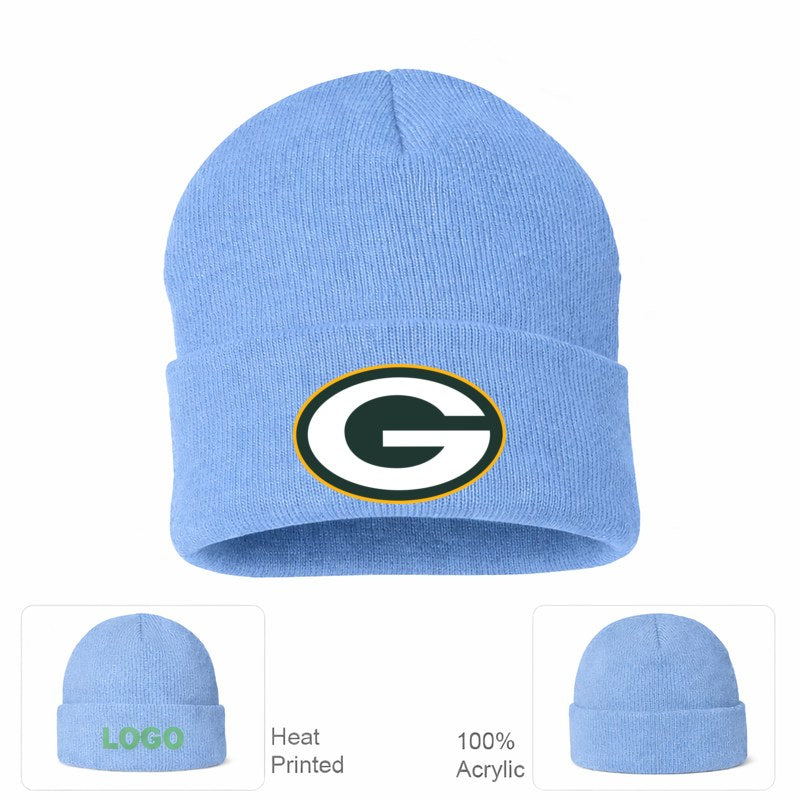 Green Bay Packers Sky Blue Beanie Hat