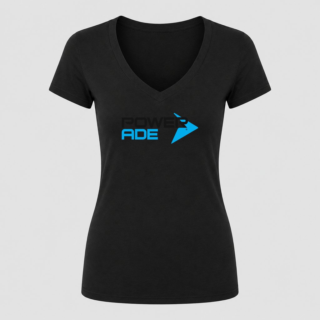 Women's Powerade V Neck T-Shirt in black