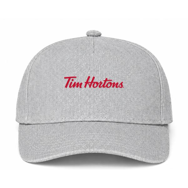 Tim Hortons Logo Gray Dad Baseball Cap Hat